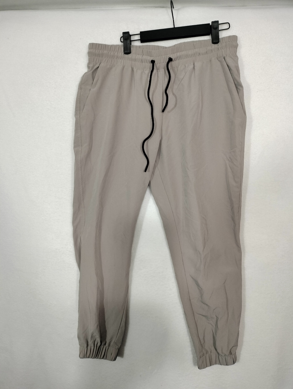 MPG Men's Light Taupe Jogger Pants with Black Drawstrings